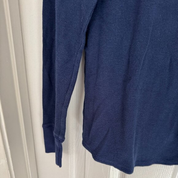 EUC Victoria’s Secret Fireside Long Jane Thermal Top Waffle Knit, Navy Blue, L - Picture 5 of 12